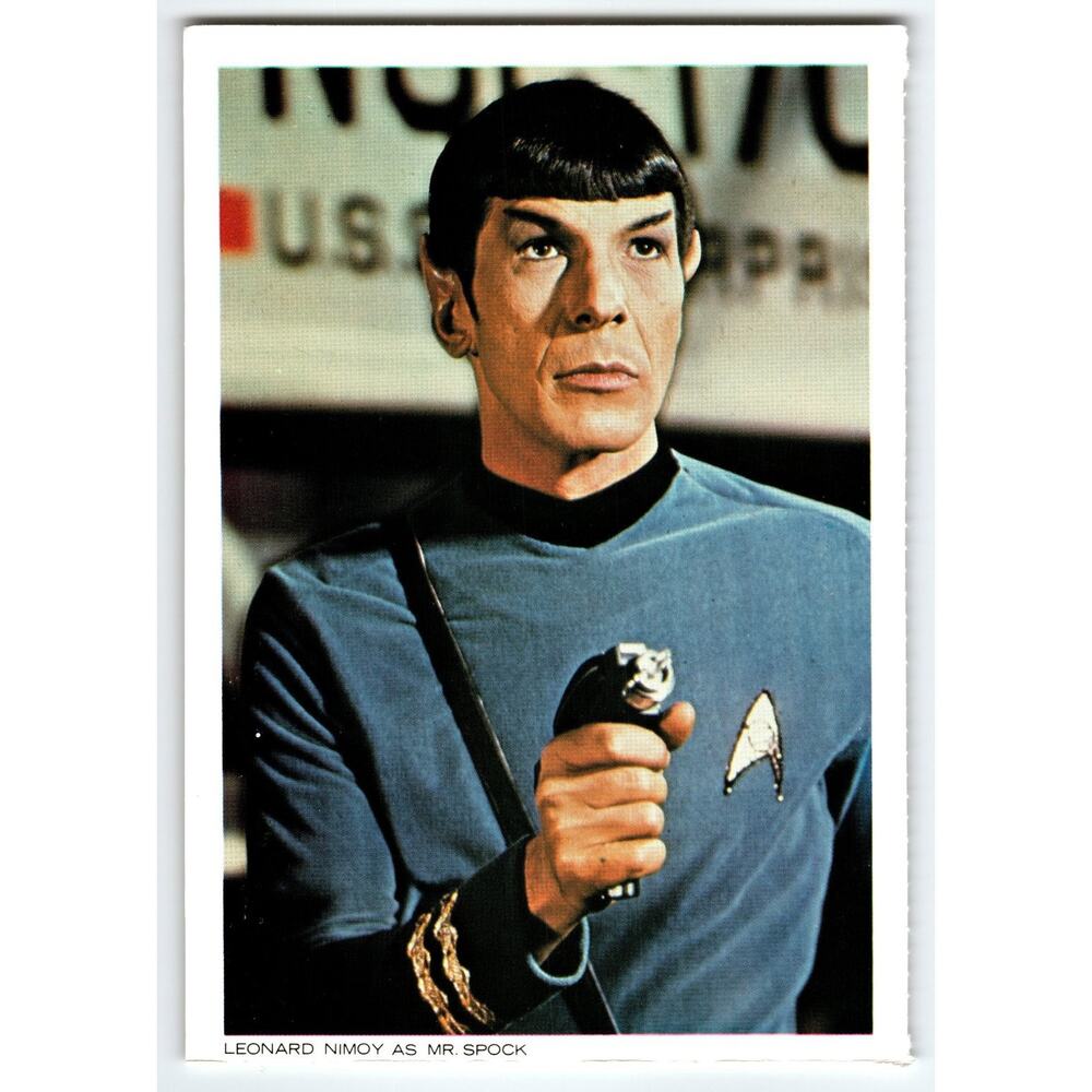 1977 Star Trek Leonard Nimoy as Mr. Spock Chrome Postcard